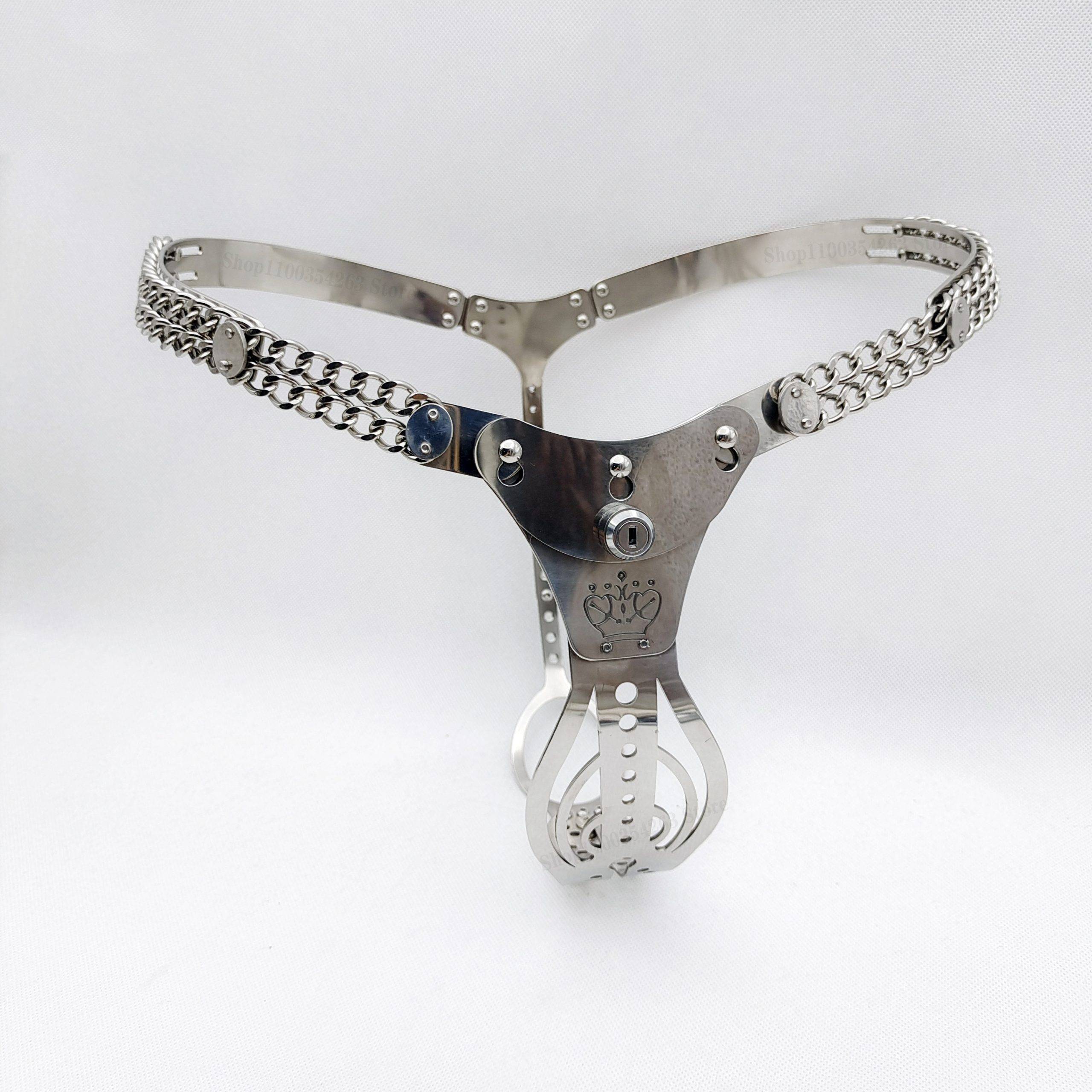 2022 oco para fora 316 aço inoxidável feminino cinto de castidade anal plug + vagina plug dildo masturbator cinta em calças dispositivo de castidade