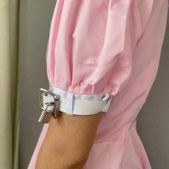 Ddlg/abdl restrição outfit lockable lolita vestido com bloqueio anklecuffs colarinho sexy traje para mulher mais tamanho amante masculino Vestuário