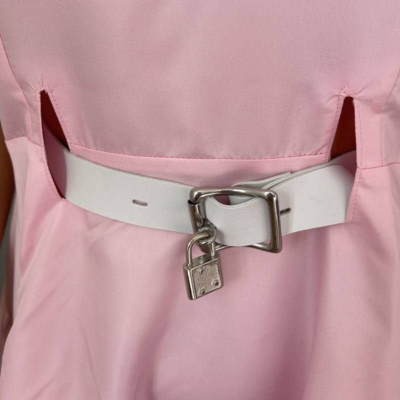 Ddlg/abdl restrição outfit lockable lolita vestido com bloqueio anklecuffs colarinho sexy traje para mulher mais tamanho amante masculino