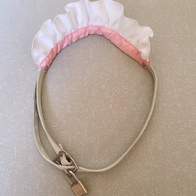 Ddlg/abdl restrição outfit lockable lolita vestido com bloqueio anklecuffs colarinho sexy traje para mulher mais tamanho amante masculino