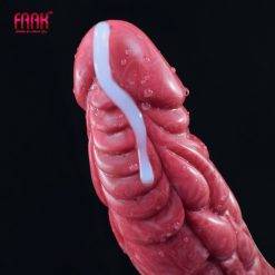 Dildo com nervuras da ejaculação de faak com função líquida do pulverizador do otário que esguicha o pênis curvado multi cor anal plug g-ponto estimular Inserção