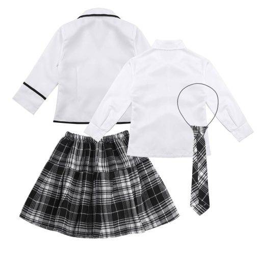 Disfraz de uniforme escolar a cuadros de Japón para niña y niño, uniforme escolar británico para fiesta de carnaval, disfraces de fantasía para Cosplay Vestuário