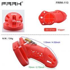 Frrk rosa grande gaiola de castidade de silicone com vedação de cabo de aço fino fuga impossível atualizar galo bloqueio vários anéis pênis brinquedo sexo Cintos de Castidade