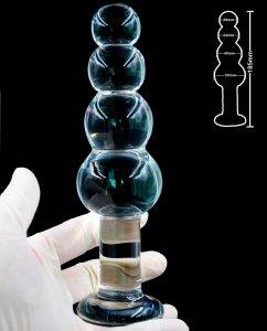 Grande pyrex vidro anal contas grandes bolas de cristal vibrador pênis bunda plug artificial pau masturbar adulto brinquedo do sexo para mulheres Inserção