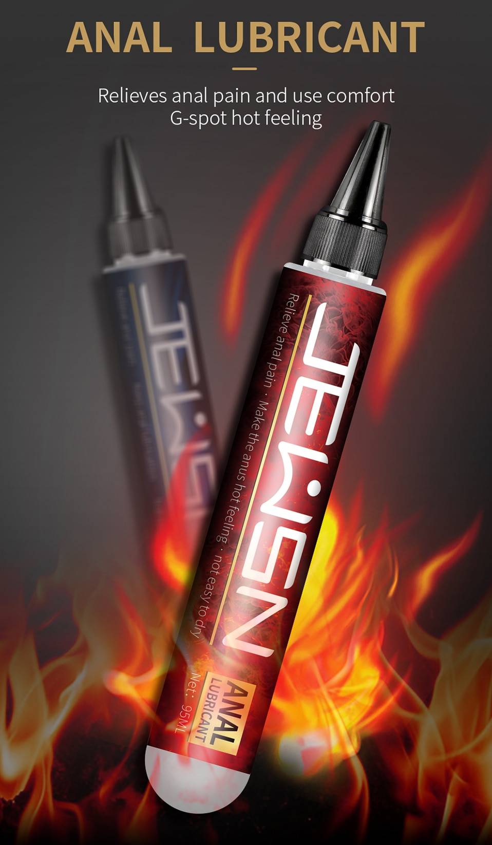 Jeusn anal graxa sexo lubrificante anal base analgésico quente lubrificante e alívio da dor anti-dor sexo anal casais de óleo vibrador vibrador sexo