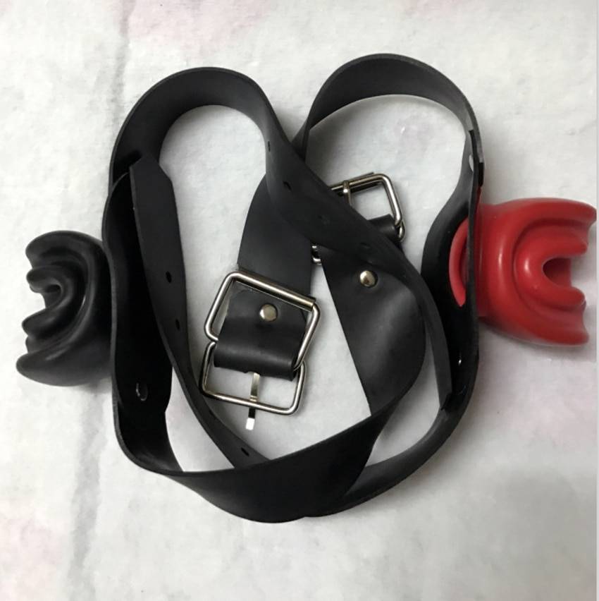 Mordaça bdsm e bondage para adultos, brinquedos sexuais para casais e boca, látex preto/vermelho, bola dilatadora e macio