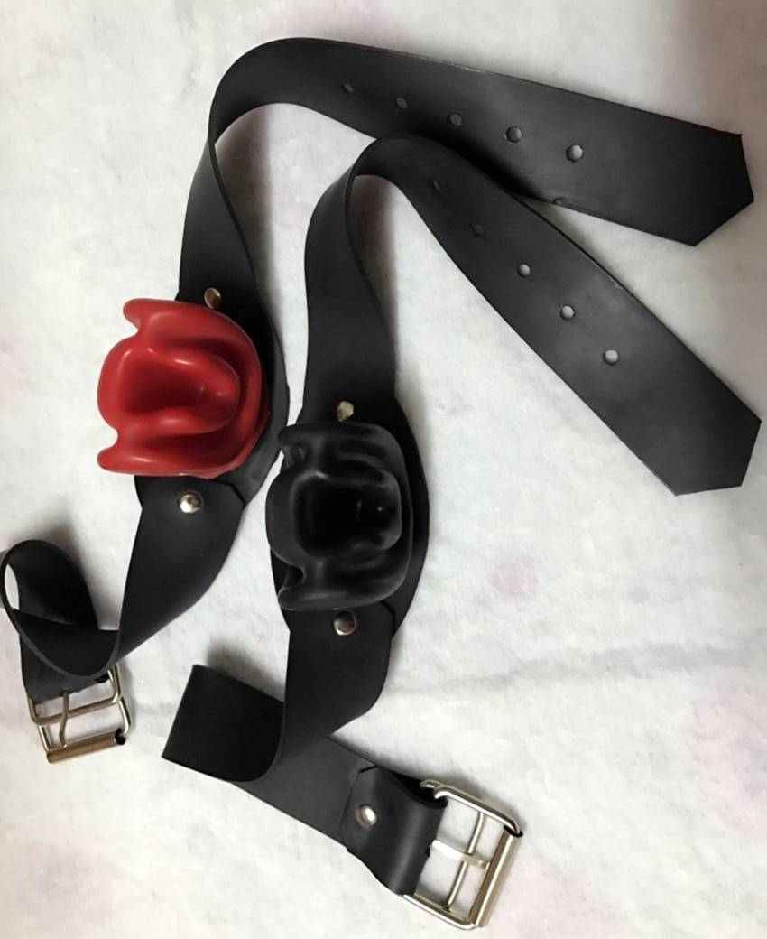 Mordaça bdsm e bondage para adultos, brinquedos sexuais para casais e boca, látex preto/vermelho, bola dilatadora e macio