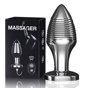 Plug Anal Vibrador de Aço Remote Control Inserção Plug anal