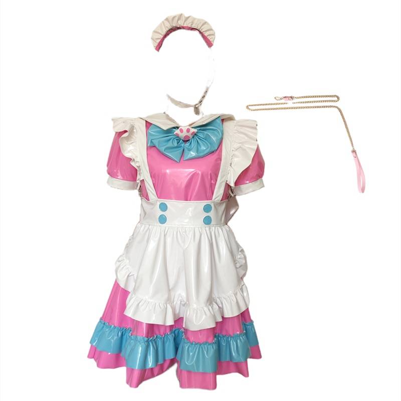 Roupa do pvc do fetiche do lolita do traje do plutônio do traje da bondage de ddlg com fechamento