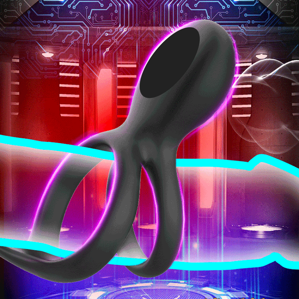 Vibrador duplo do anel do pênis com 7 anéis elásticos do galo da vibração brinquedos sexuais para o homem masculino e os casais jogam o massager da próstata