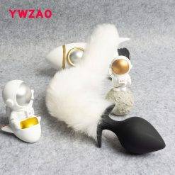 Ywzao treinamento 18 + branco plugue masculino, plugue de silicone para mulheres e adultos brinquedo de cauda de loja ass, ferramentas para brinquedo anal toyes Inserção