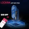 Key Pod azul da Lockink, caixa de chave de castidade controlada pelo aplicativo QIUI