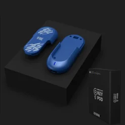 Key Pod visto aberto e fechado, mostrando o gancho que trava