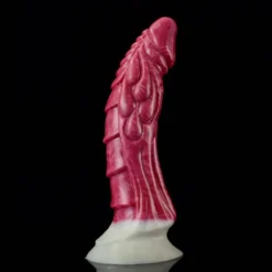 Dildo FAAK Dragon vermelho com escamas e base de ventosa branca