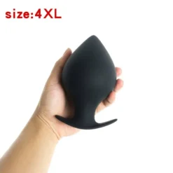 Plug anal pêssego tamanho 4XL, 8,1 cm de diâmetro, preenchendo a mão inteira