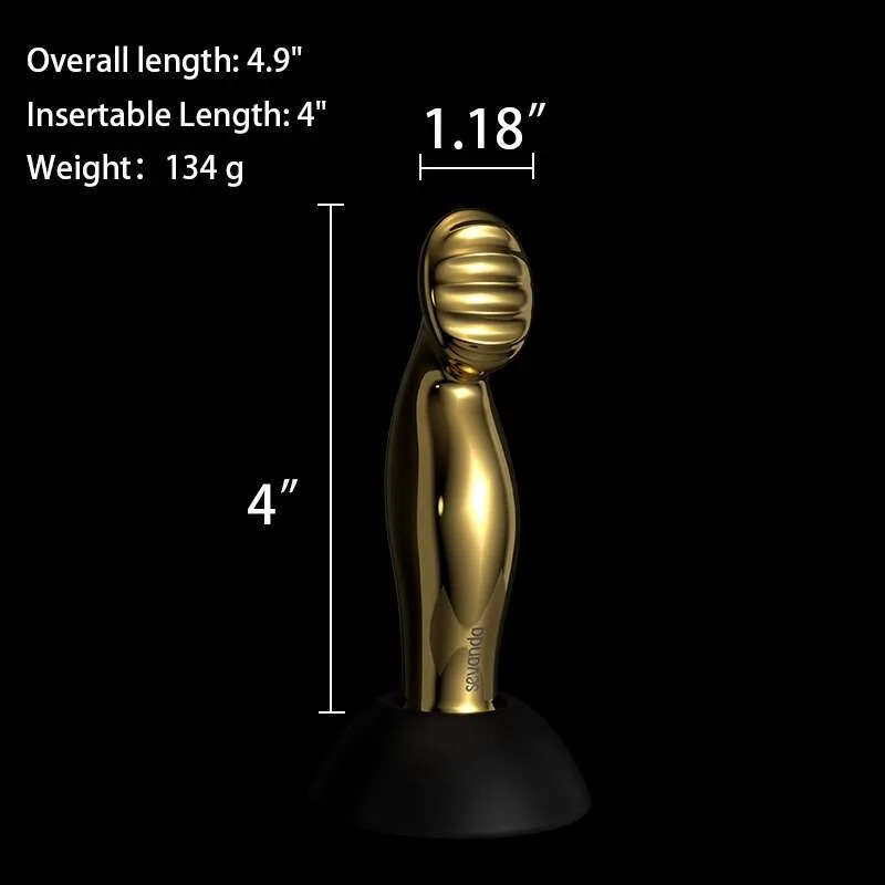 Medidas do plug anal Sevanda Eros: 12,4 cm de comprimento, 10,2 cm inseríveis e 3 cm de diâmetro