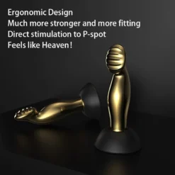 Plug anal dourado com curva ergonômica para estimular a próstata