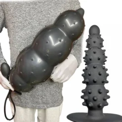 Plugue anal inflável de 5 esferas vazio e inflado