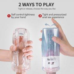 DRY WELL Masturbadores masculinos Brinquedos sexuais para homens Analista Realista Sucção a vácuo em túnel apertado Brinquedos Adultos Copa de Masturbação de Bolso Jogos Adultos