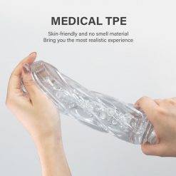 DRY WELL Masturbadores masculinos Brinquedos sexuais para homens Analista Realista Sucção a vácuo em túnel apertado Brinquedos Adultos Copa de Masturbação de Bolso Jogos Adultos