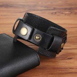 Tyo fecho duplo preto & marrom cor pulseira de couro do plutônio 18-20cm tamanho cinto pulseiras para festa de aniversário presente atacado Vestuário