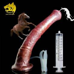 Yocy realista cavalo vibrador ejaculação fantasia longo animal pênis silicone anal vibradores para masturbador brinquedo sexual para mulher Inserção