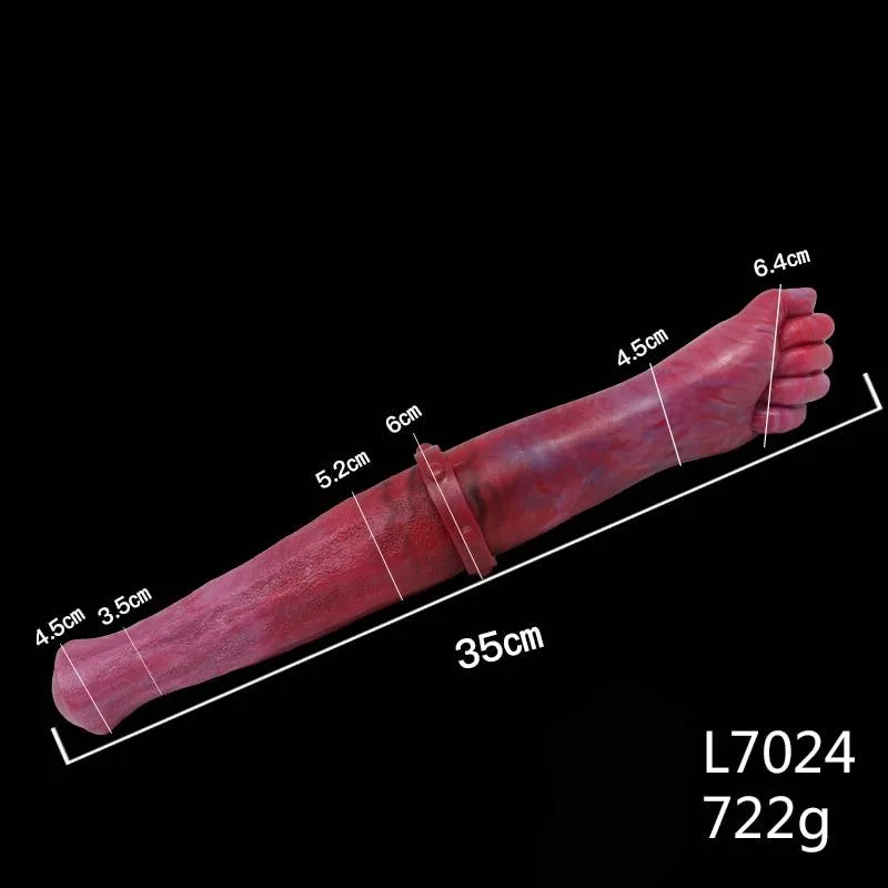 Medidas do dildo duplo modelo 7024 com punho de 6,4 cm: 35 cm e 722 g