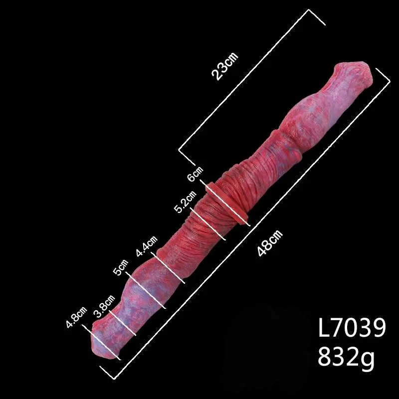 Medidas do dildo duplo modelo 7039: 48 cm e 832 g