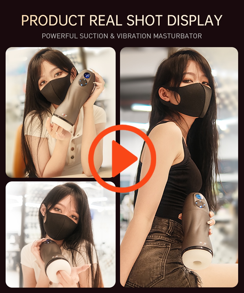 DRYWELL Robô sexual inteligente para homens Sucção de sexo oral a vácuo Masturbador Automático Masculino 9 modos de sucção e 9 modos de vibração e 1 modo de reforço Função de aquecimento e gemidos reais da dama