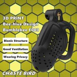 2023 nova impressão 3d bee-hive design gaiola de galo respirável 2 tipos de anéis de pênis masculino dispositivo de castidade produtos adultos brinquedos sexuais f003 Cintos de Castidade
