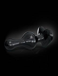 Coração quente rosa preto grande pyrex cristal de vidro enorme contas anal plug bunda vibrador falso pênis brinquedo sexual para homens Inserção