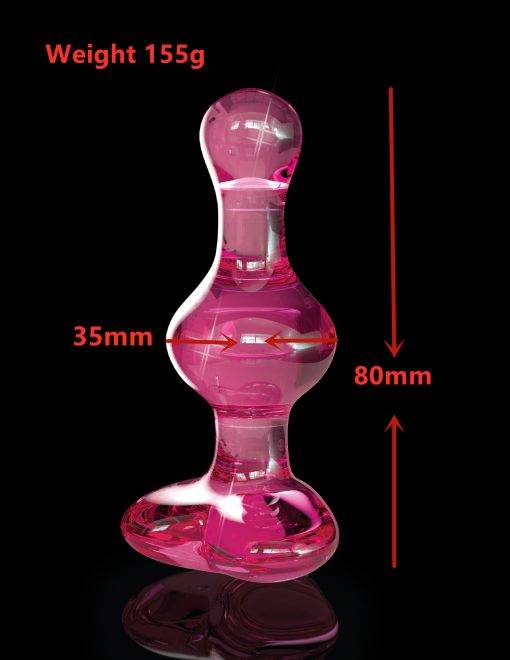 Coração quente rosa preto grande pyrex cristal de vidro enorme contas anal plug bunda vibrador falso pênis brinquedo sexual para homens Inserção