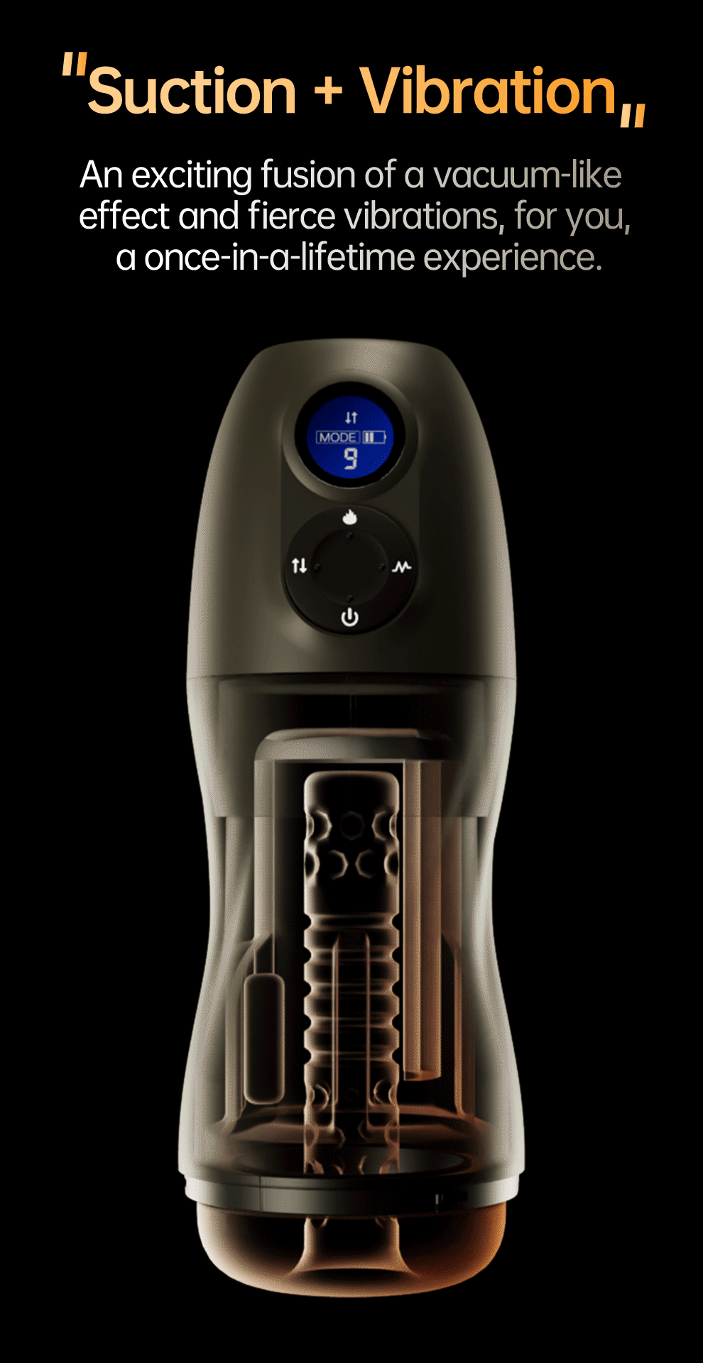 DRYWELL Robô sexual inteligente para homens Sucção de sexo oral a vácuo Masturbador Automático Masculino 9 modos de sucção e 9 modos de vibração e 1 modo de reforço Função de aquecimento e gemidos reais da dama