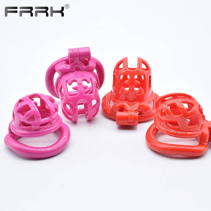 Frrk 35mm grande gaiola de castidade para o sexo masculino bondage cinto dispositivo de pouco peso brilhante liso plástico pênis anéis bdsm brinquedos Frrk 35mm grande gaiola de castidade para o sexo masculino bondage cinto dispositivo de pouco peso brilhante liso plástico pênis anéis bdsm brinquedos