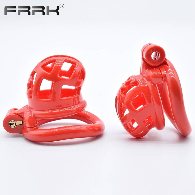 Frrk 35mm grande gaiola de castidade para o sexo masculino bondage cinto dispositivo de pouco peso brilhante liso plástico pênis anéis bdsm brinquedos Frrk 35mm grande gaiola de castidade para o sexo masculino bondage cinto dispositivo de pouco peso brilhante liso plástico pênis anéis bdsm brinquedos