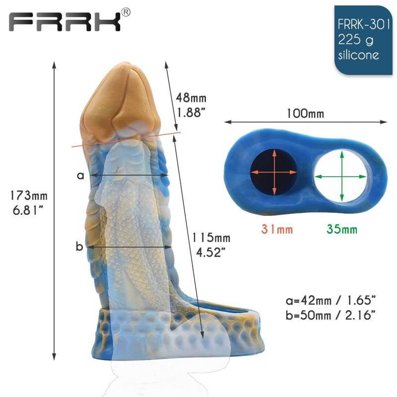 FRRK Capa Peniana Silicone Cavalo Cock Sleeve
