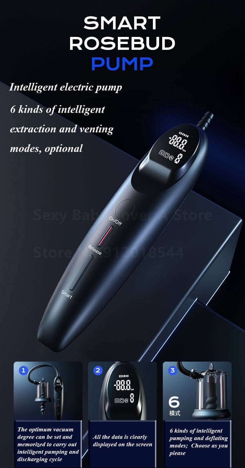 Novo inteligente rosebud bomba de vácuo sucção massagem estimulador da próstata anal bomba para o homem mulher butt plug masturbador adulto brinquedos sexuais 1