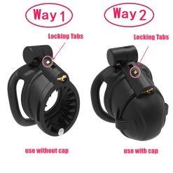 Penis bloqueio gaiola de castidade conjunto pequeno masculino pênis galo gaiola removível slide cap bloqueio bondage cinto galo anel escravo contido homem Cintos de Castidade