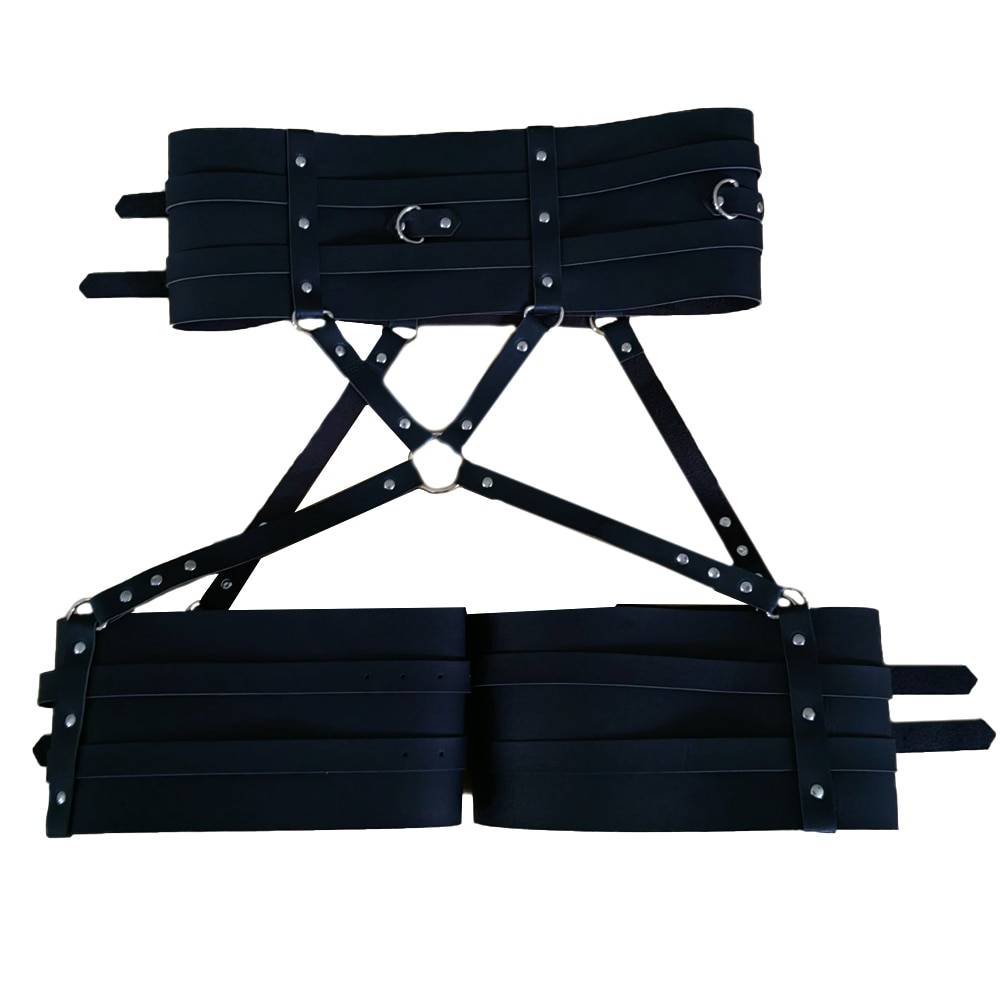 Uyee lingerie sexy para mulher couro do plutônio bdsm arnês thight garter cinto cinta corpo punk estilo gótico erótico gaiola de bondage suspender