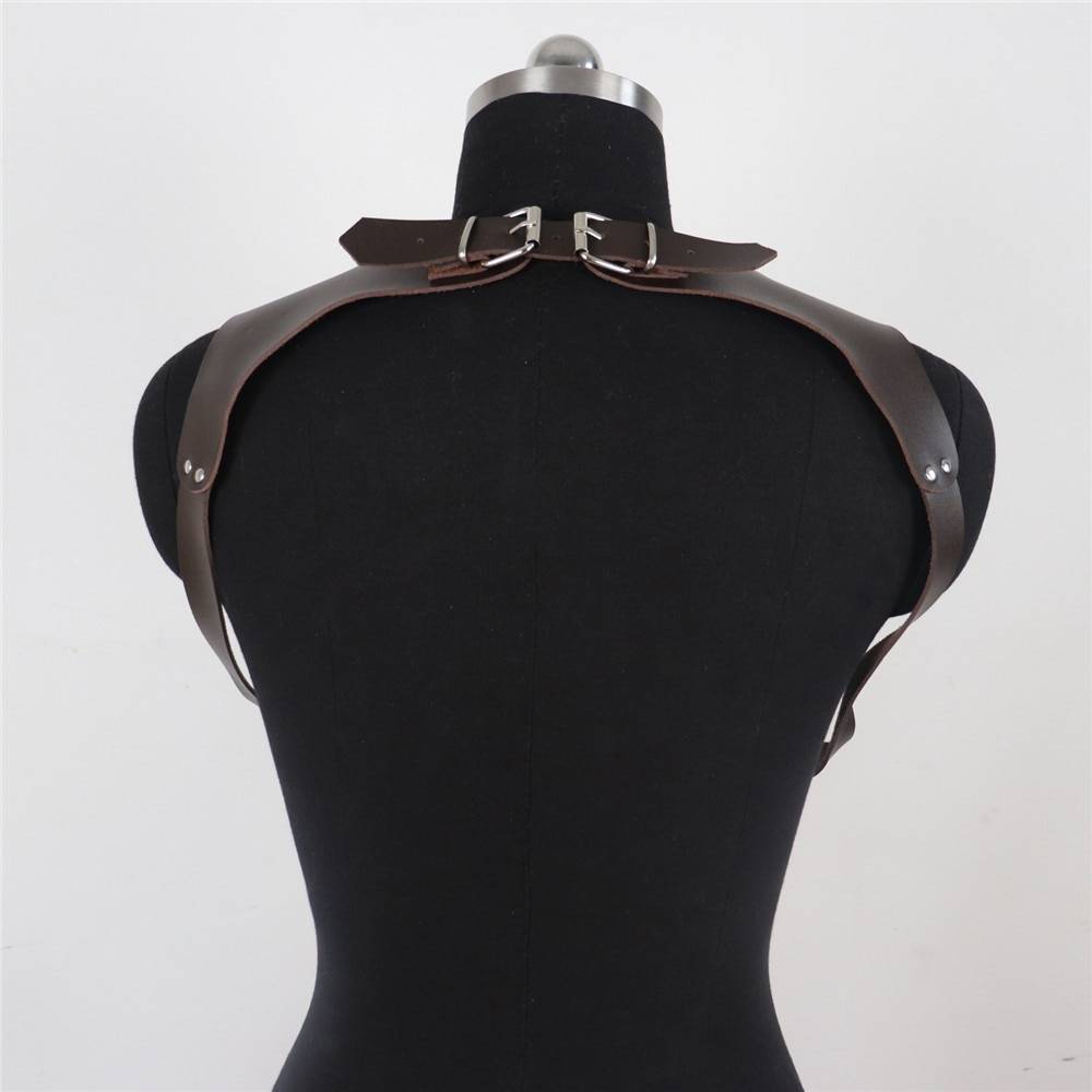 Uyee punk moda pu suspensórios de couro para homens camisa calças fivela cintos ajustáveis correias colete cintas arnês rave fetiche Vestuário