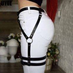 Uyee sexy porn underwear feminino arnês corpo bondage lingerie couro do plutônio punk ligas gótico espada cinto fetiche usar rave roupas Vestuário