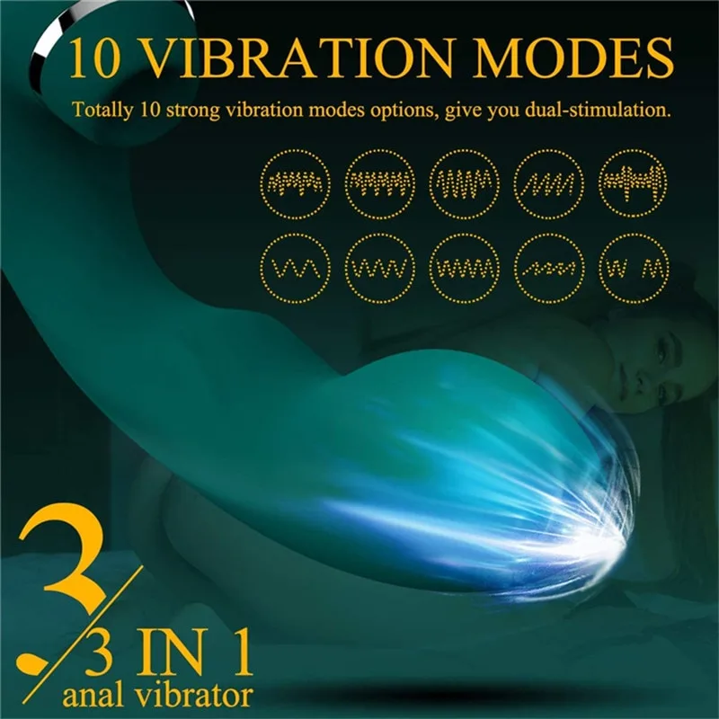 Ponta do vibrador 3 em 1 com 10 modos de vibração