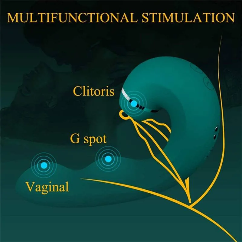 Diagrama do vibrador estimulando clitóris, ponto G e vagina