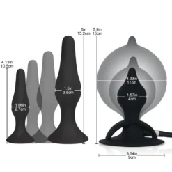 Gráfico comparando um kit de quatro plugs de treino com o plug inflável de 4 a 11 cm de diâmetro