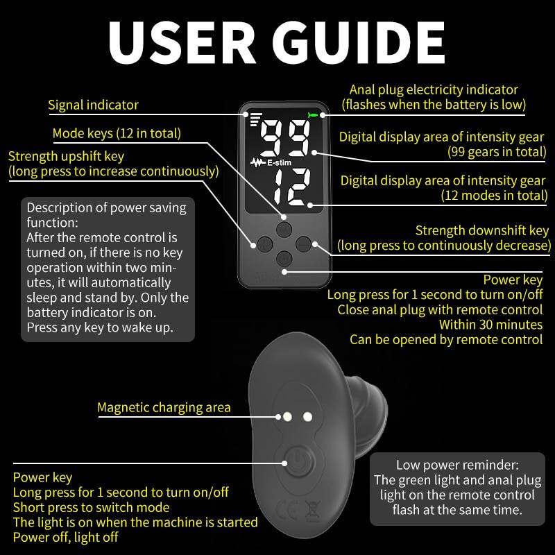 Plug Anal Choque Elétrico 99 Níveis Low High Plug Anal Choque Elétrico 99 Níveis Low High