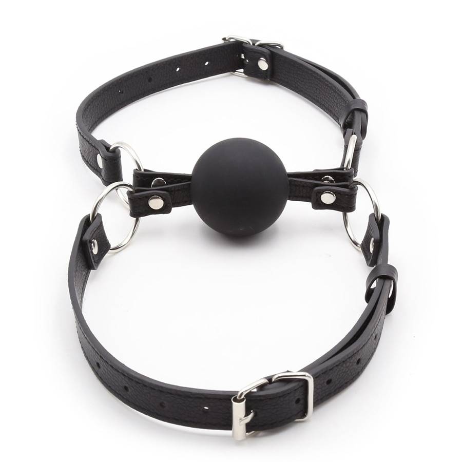 Bola de silicone dupla boca e mordaça, 50mm, projeto de bola dupla de couro, brinquedos sexuais adultos para casais, bdsm de bondage