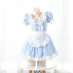Bonito puro menina lolita vestido plissado roupa de empregada doméstica japonês servo cosplay trajes sexy avental diário uniforme kawaii pijamas conjunto novo Vestuário