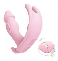 Vibrador de calcinha rosa com controle remoto sem fio