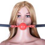 Bondage de silicone para adultos, brinquedos sexuais para casal, produtos sm, 48mm, proteção de boca aberta, couro pu BDSM Mordaça