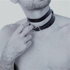 2022 fetish homem arnês de couro colar artesanal estilo punk pescoço gargantilha bdsm bondage gay roupas acessórios exóticos Vestuário